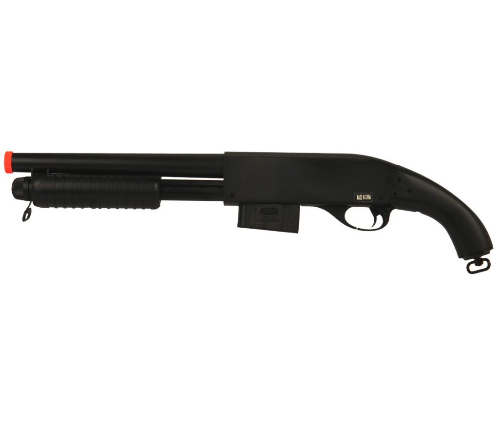 NEW 385 FPS METAL PUMP SPRING AIRSOFT SHOTGUN BLACK GUN Movie Prop AIR